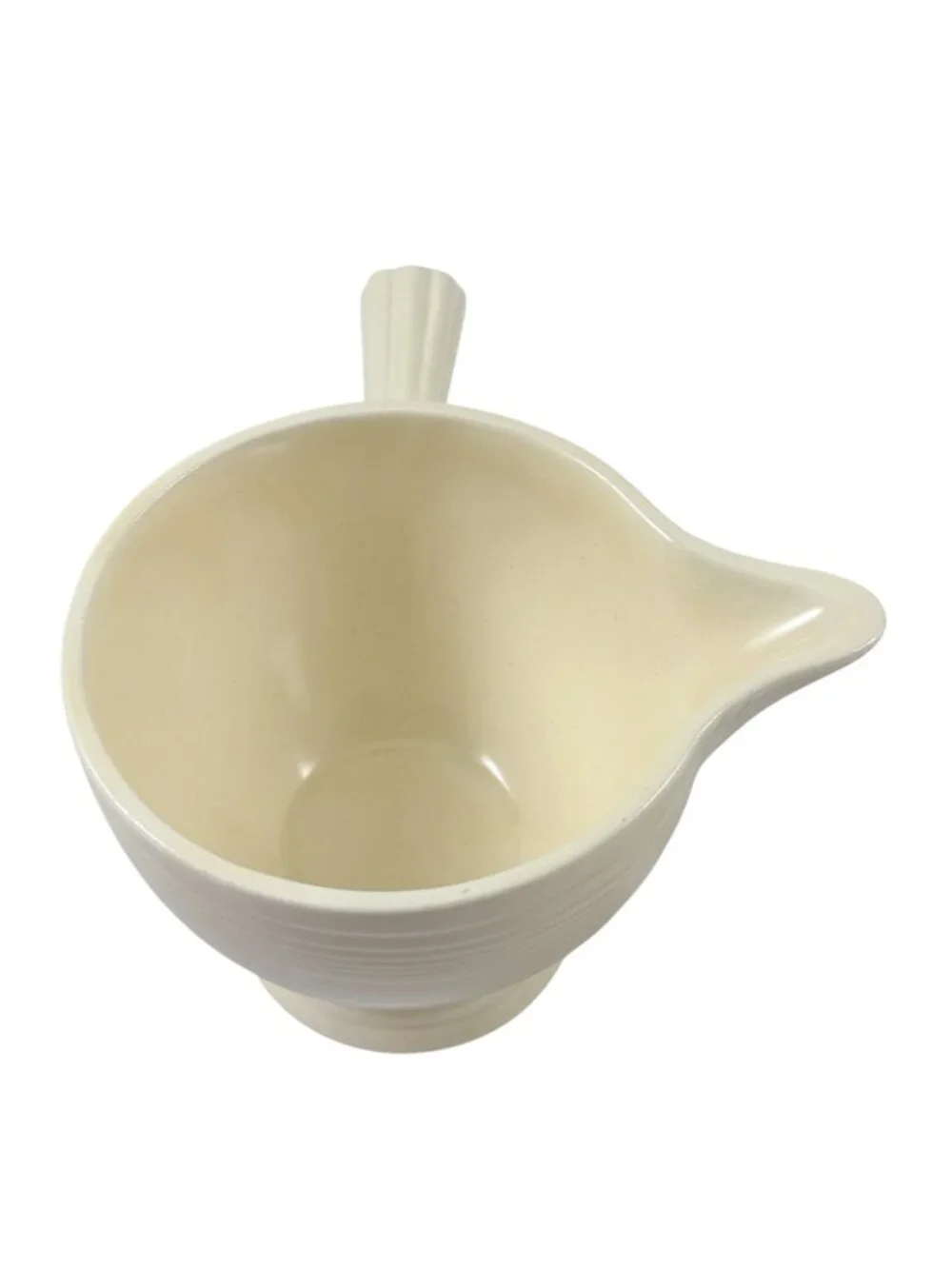 Fiesta Old Ivory Cream Stick Handle Creamer and Lidded Sugar Bowl Vintage 1940s